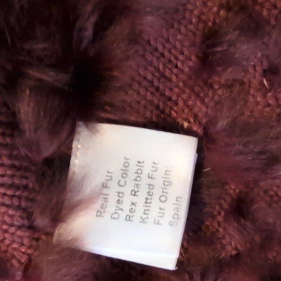 Belle Fare Rabbit Fur Vest Burgundy size medium - Picture 6 of 10